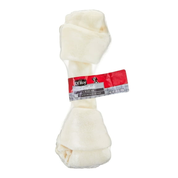 Ol' Roy 9" Rawhide Bone Chew for Dogs, Dry, 5.65 oz, 1 Count/Bag, Pet Treats