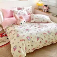 thumbnail image 5 of Kuromi My melody juego de tres piezas de algodón puro Sanrio cómoda sábana suave funda nórdica dibujos animados de anime ropa de cama de corazón femenino, 5 of 5
