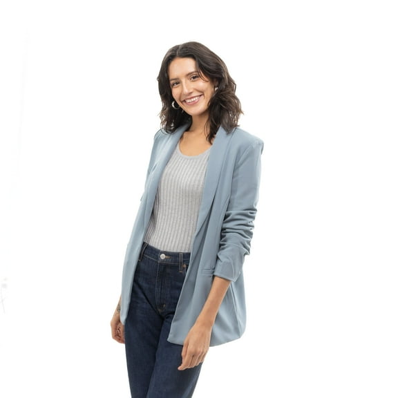 Solid Knit Crepe Blazer