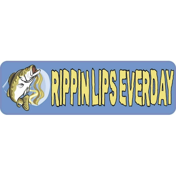10in x 3in Rippin Lips Bumper Sticker Vinyl Sports Fishing Decal Stickers
