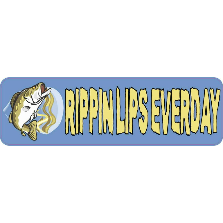 10in x 3in Rippin Lips Bumper Sticker Vinyl Sports Fishing Decal Stickers
