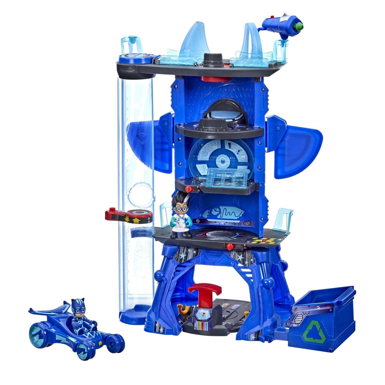 PJ Masks Deluxe Battle HQ Preschool Toy, Headquarters Playset with 2 Action Figures and Vehicle for Kids Ages 3 and Up