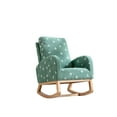 thumbnail image 5 of 26.8"W Rocking Chair for Nursery, Mid Century Accent Rocker Armchair with Side Pocket, Modern Upholstered High Back Rocking Chair for Living Room Baby Room, Green, 5 of 10