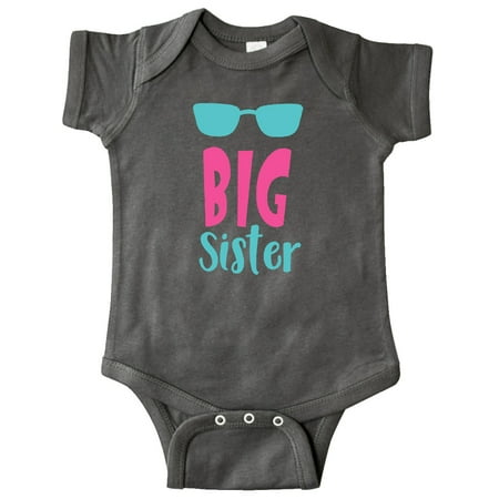 

Inktastic Big Sister Older Sister Sunglasses - Blue Pink Gift Baby Girl Bodysuit
