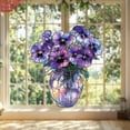 thumbnail image 3 of Purple Pansy Flowers in Vase Window Hanging Acrylic Decor, Flat 2D Sun Catcher Ornament, Colorful Floral Decoration, Vibrant Garden Gift, Nature-Inspired Window Accent for Home, 3 of 4