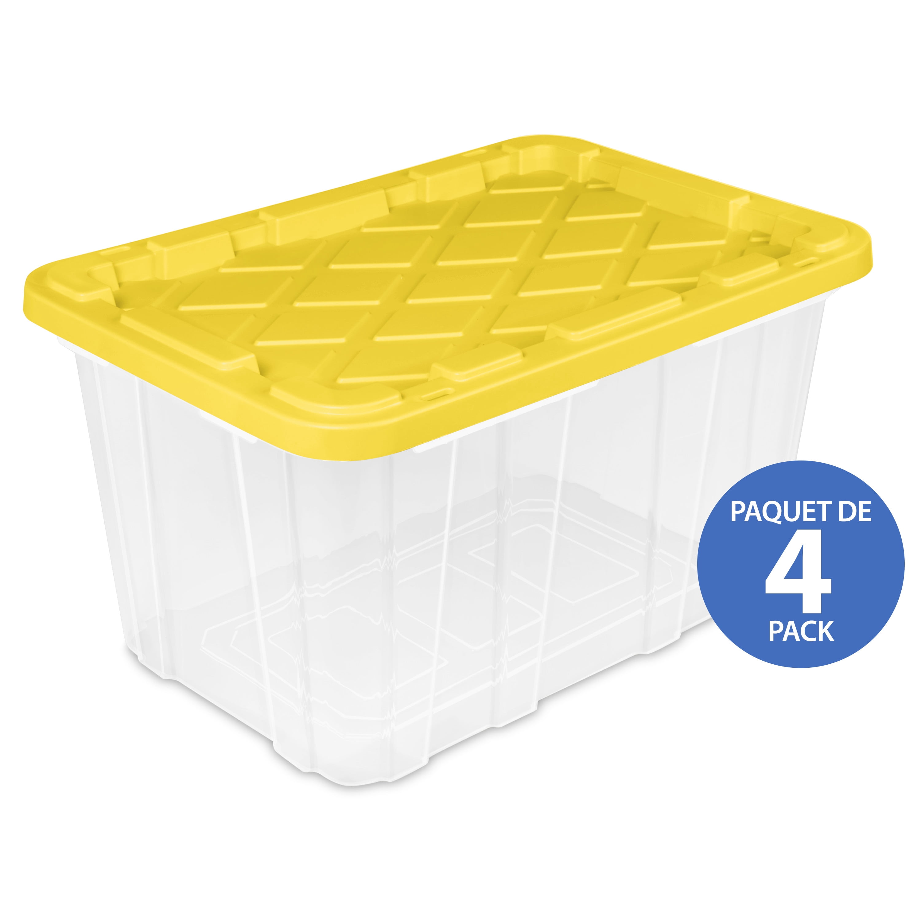 Sterilite 102L Industrial Storage Box, Yellow, 4 Pk