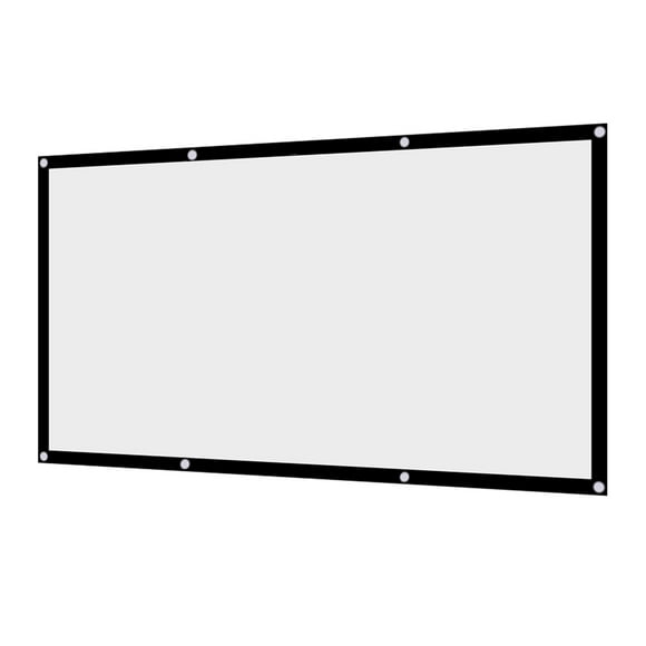 60-120 Inch Projection Screen, Portable Foldable Projector Curtain, Non Crease White Projection Screen 16:9 with No Folding Crease for Outdoor Camping Movie