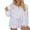 White, variant on Jkerther Women's 2 Piece Tie Dye Drawstring Pajamas Long Sleeve Home Lounge Wear Sleepwear