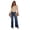 Dark Blue, variant on LYMAYTER Women Flare Jeans Skinny Microflared Denim Pants for S-2XL Fashion High Waisted Female Flare Jeans with Pockets