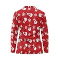 thumbnail image 5 of Yuyamidu Cute Snowman Women Golf Shirts Snowflake Long Sleeve Zip Up V-Neck Golf Tennis Shirt Red Christmas Pullover Tops Size M, 5 of 8
