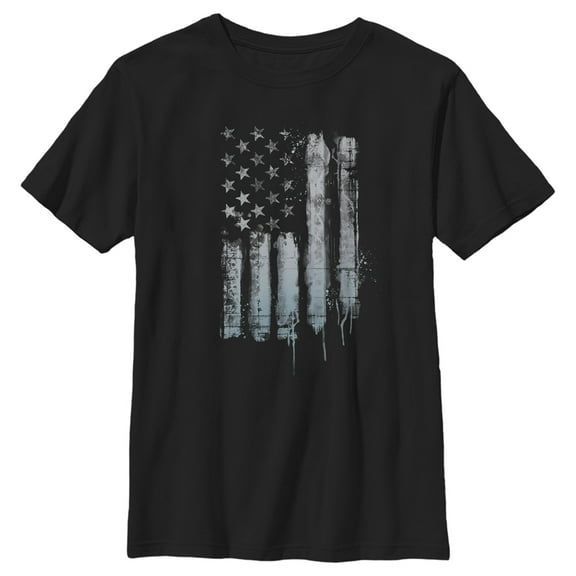 Boy's Lost Gods Rustic American Flag  Graphic Tee Black Small