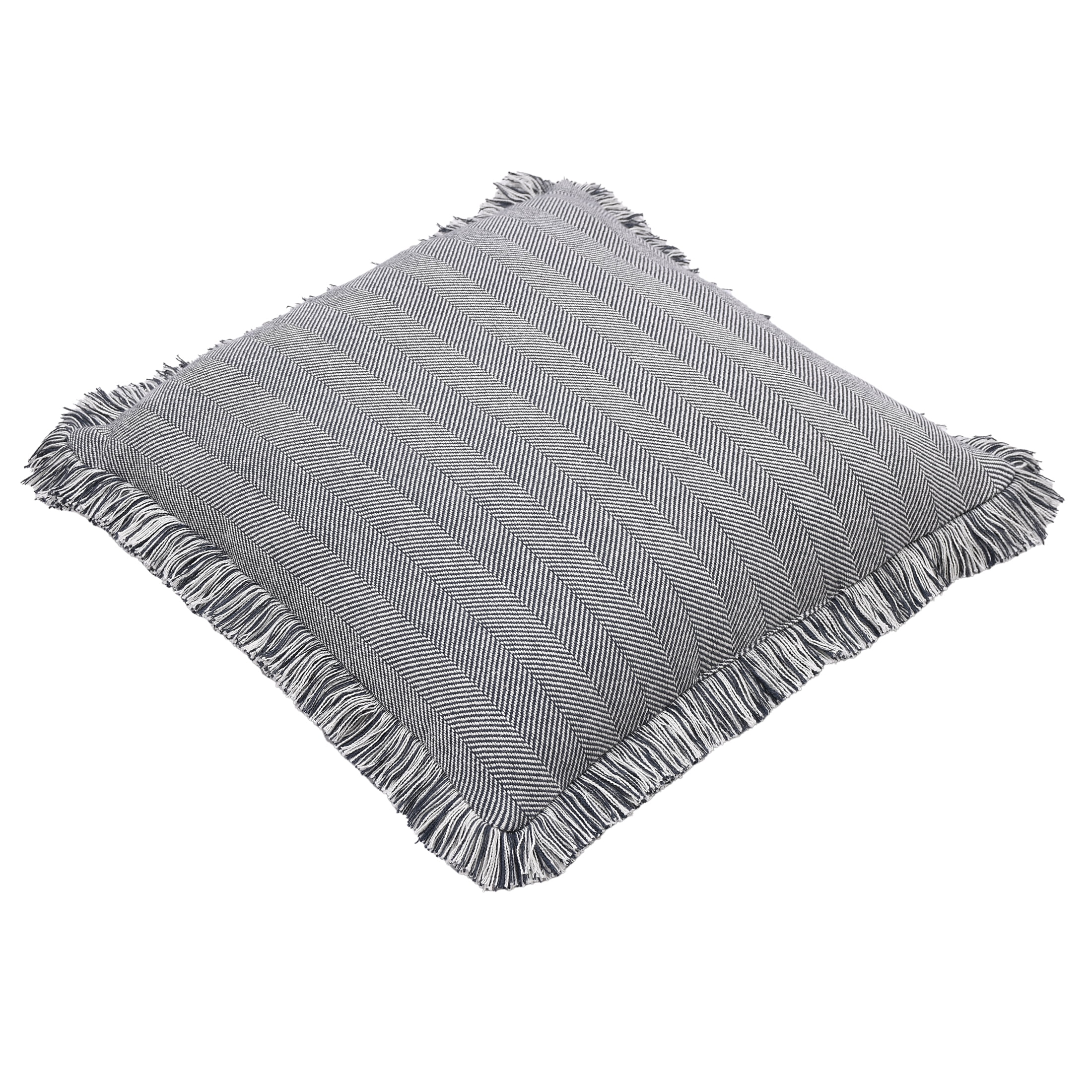 Mainstays Fringe Cotton Herringbone Decorative Pillow, 20" x 20"