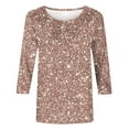 thumbnail image 5 of Blmnix Crew Neck Fall Shirts 3/4 Sleeve Sequin Business Casual Women's Blouses, 5 of 6
