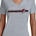 thumbnail image 3 of Women's Starter Gray Portland Trail Blazers Team Stripe V-Neck T-Shirt, 3 of 3