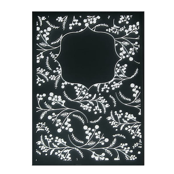 Carpeta de plástico en relieve (5''x 7'' | Frutas de acebo navideñas) Impresiones texturizadas de plástico para manualidades en papel para hacer tarjetas y álbumes de recortes