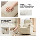 thumbnail image 3 of Nursery Recliner Chair Electric Power Glider Swivel Rocking with USB, Waterproof Stain-resistant, Beige, 3 of 11