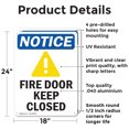 thumbnail image 2 of (2 Pack) Fire Door Keep Closed OSHA Notice Sign 18 Inch X 24 Inch Indoor / Outdoor Rust-Free Aluminum Metal Signs for Workplace, Workshop, and Construction Site, Made in the USA, 2 of 8