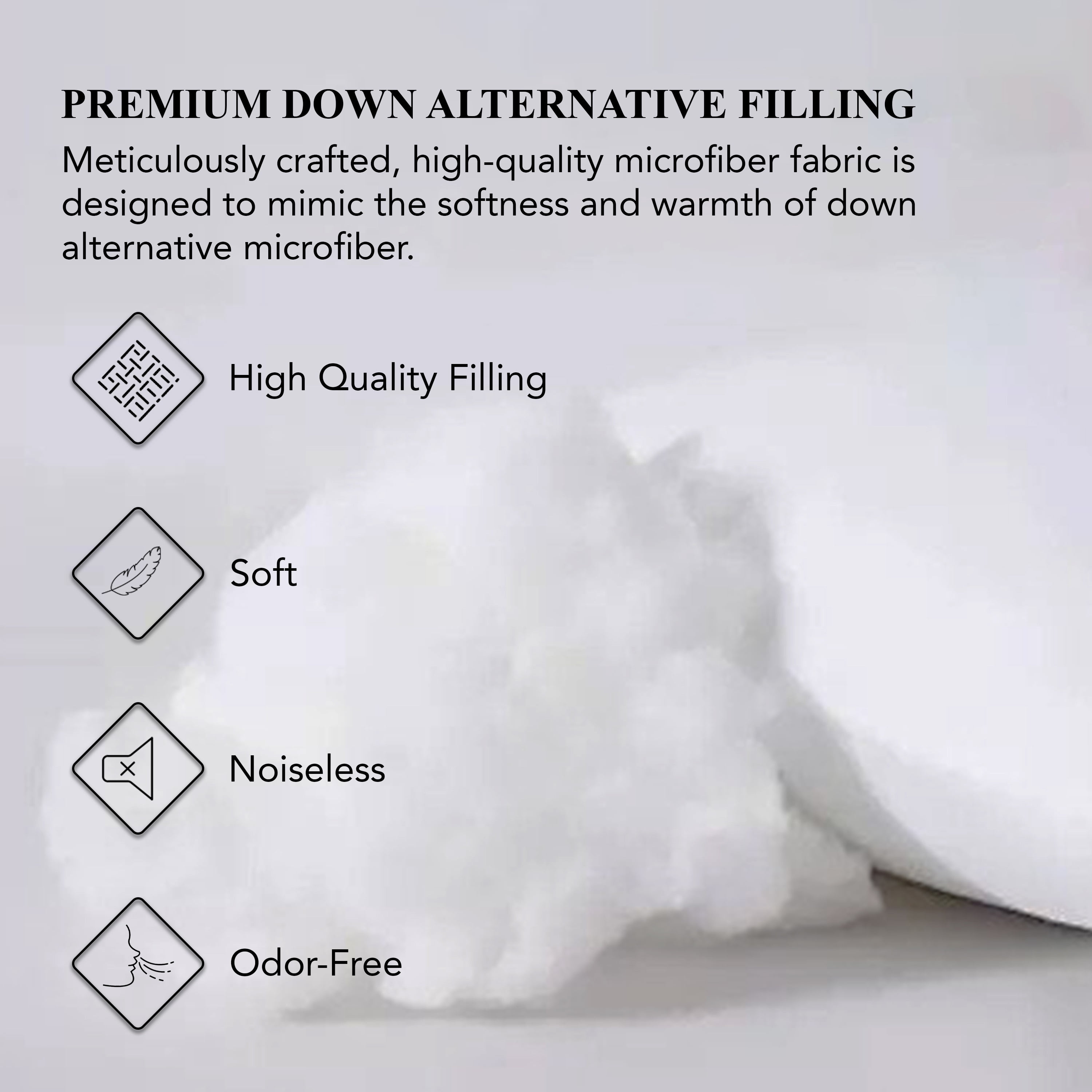 A1 Home Collections 16x16 Inch Square Throw Pillow Insert (Pack of 1), Hypoallergenic Down Alternative, Extra Filled Indoor Decorative Pillow, White