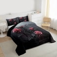 thumbnail image 3 of Homewish Happy Valentines Day Full Size Comforter Sets,Romantic Red Rose Bedding Comforter Set,Chic Flower Floral Bedding Sets For Girls Kids,Breathable Home Decor Reversible,3-Piece, 3 of 8