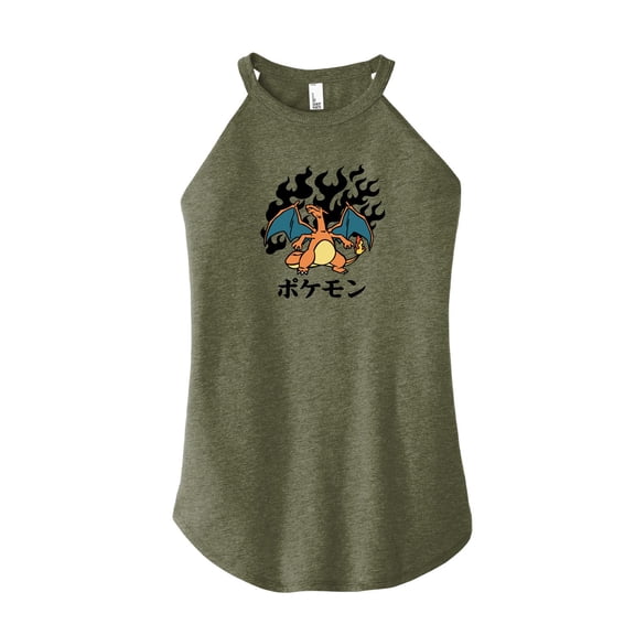 Pokémon - Charizard Flash Fire - Juniors High Neck Tank Top