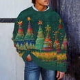 thumbnail image 2 of SERTG Men's Christmas Sweater Print Warm Christmas Cardigan Long Sleeve Hoodless Casual Coat Men Christmas Tops(Green,L), 2 of 5