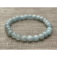 thumbnail image 2 of Aquamarine Crystal Bead Bracelet 6-8mm, Wholesale Genuine Aquamarine Stretch Gemstone Bracelet, Gift for Men & Women (5), 2 of 8
