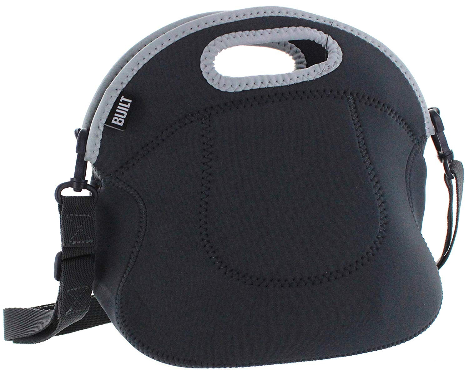 Spicy Relish Neoprene Lunch Bag with Adjustable Crossbody Strap (Gray