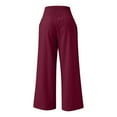 thumbnail image 5 of Aoochasliy Linen Pants for Women Summer High Waisted Cotton Palazzo Pants Wide Leg Long Lounge Pant Trousers with Pocket for Home Party Outdoor, 5 of 5