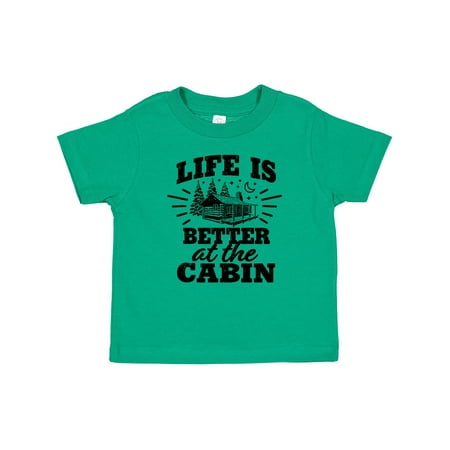 

Inktastic Life is Better at the Cabin with Trees and Moon Gift Baby Boy or Baby Girl T-Shirt