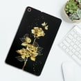 thumbnail image 2 of for Galaxy Tab A 10.1 2019 SM-T515/SM-T510 Floral Pattern Case, Luxury Ultra Slim Flexible Lightweight Anti-Fingerprint Drop Protective Heat Dissipation with Soft TPU Cover, Gold Butterfly Rose, 2 of 8