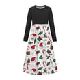 thumbnail image 2 of Little Toddler Girl Red Christmas Dress Cotton Long Sleeve Party Outfit White 4-5 Years, 2 of 6