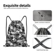 thumbnail image 5 of Drawstring Backpack - Grey Cat Camouflage Splash Proof Small Drawstring Gym Bag for Women Men, Cinch Sports String Bag Backpack for Travel Swimming Beach, 5 of 8