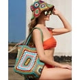 thumbnail image 2 of Zhengup Knitted Shouder Bags for Women Crochet Handbag Colorful Summer Totes Oversized Woven Top Handle Purse, 2 of 7