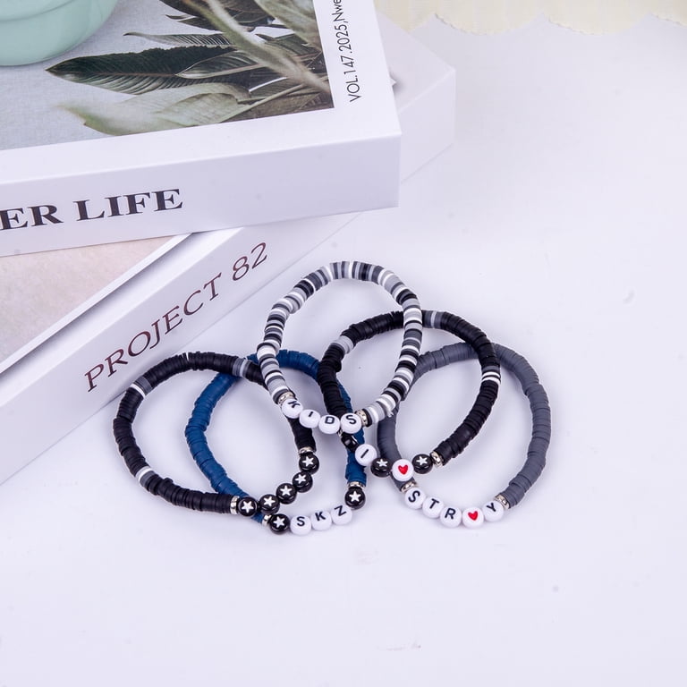 STRAY KIDS Inspired Beaded Bracelets - Set of 5 with SKZ Letter