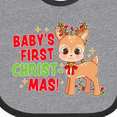 thumbnail image 4 of Inktastic Baby's 1st Christmas with Cute Reindeer in Colorful Lights Boys or Girls Baby Bib, 4 of 4