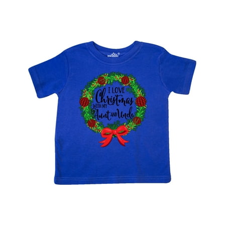 

Inktastic I Love Christmas with My Aunt and Uncle Wreath Gift Toddler Boy or Toddler Girl T-Shirt