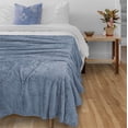 thumbnail image 2 of Waffle Fleece Throw Blanket for Couch Twin Bed Dusty Blue, Super Soft Fuzzy Cozy Blanket Sofa, Plush Warm Cute Decorative Home Decor Throw, Lightweight All Season, Slate Light Blue, 60x80, 2 of 6
