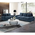 thumbnail image 4 of MAEVIS Modern Modular Chenille Sectional Sofa with Storage Space and Detachable Cover and Solid Wood Fame 3-Seat Modular Sectional Sofa & a Loveseat, Blue, 4 of 7