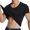 Black, variant on Dianli Summer Fitness Men's Solid Color V Neck Short Sleeve Pullover T-Shirt Seamless Stretch Tight-Fit Quick-Dry Breathable Athletic Tee for Gym Workout