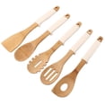 thumbnail image 4 of 32cm Household Kitchen Cooking Utensils Bamboo Spatula Spoon with Silicone Handles, 4 of 5