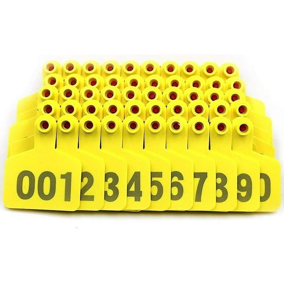 Farm 100 Sets Cattle Ear Tags Tpu Material Cow Ear Tag With Number 001-100 (blue)