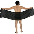 thumbnail image 5 of HAPPY BAY Men's Pareo Holiday Beach Wraps Stylish Bathing Suit Sarong One Size Coal, Solid Summer Vacation Party, 5 of 5