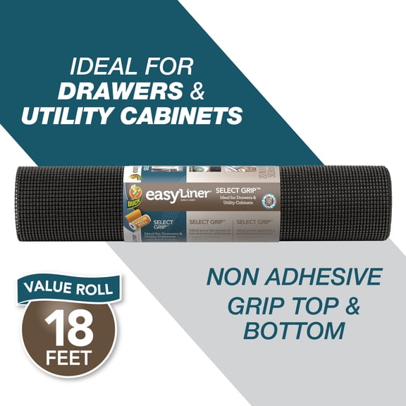EasyLiner Select Grip Shelf Liner, Black, Multiple Sizes