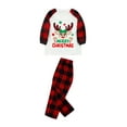 thumbnail image 3 of TheFound Christmas Family Pajamas Set Deer Print Tops+Plaid Print Trousers, 3 of 8