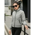 thumbnail image 2 of Womens Premium Lightweight Puffer Jacket Water-Repellant Quilted Light Grey-XXL, 2 of 9