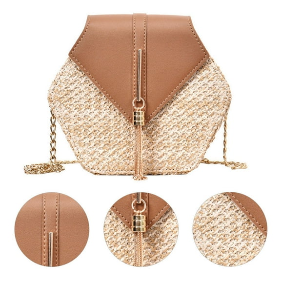 MLINS  Top Handle Bags for Women Chain Shoulder Beach Straw Woman