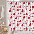 thumbnail image 2 of Valentine''s Day Shower Curtain Red Love Heart Lip Print Romantic Sweet Couple Holiday Fabric Bathroom Decor Curtains with Hooks,Red White, 2 of 5