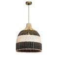 thumbnail image 1 of ELE Light & Decor ELE-GL008D45-BN Ava 1-Ligh Rattan Black & White Pendant Light, 1 of 1