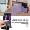 thumbnail image 4 of ELEHOLD Flip Back Leather Wallet Case for Samsung Galaxy S23 Ultra with RFID Blocking Card Slots Holders Magnetic Buckle Kickstand Function Elegant Business Style Men Women Case,Purple, 4 of 7