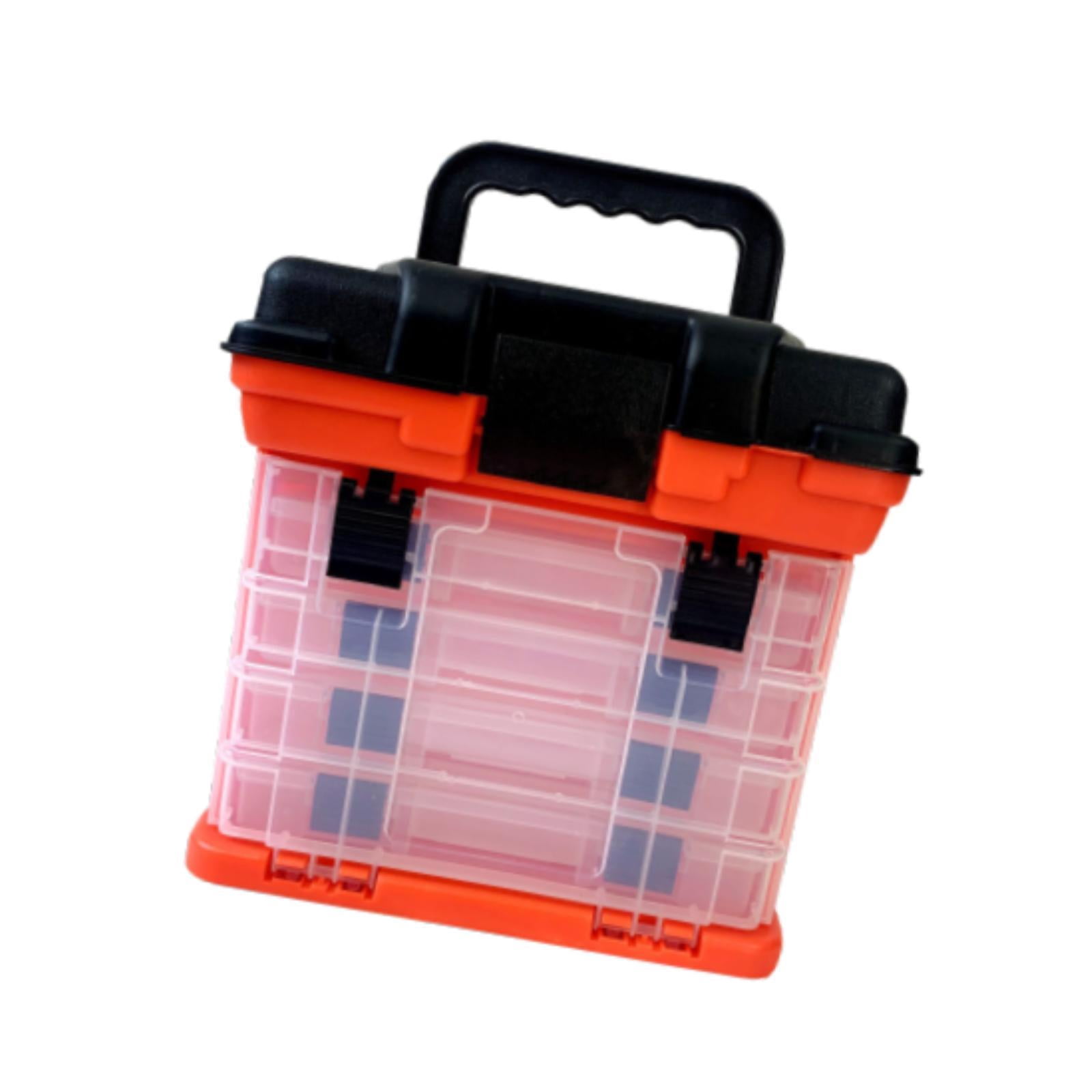 Wswqop Fishing Tackle Box Baits Case Large Capacity Portable Sturdy 4 Layer Tackle Tray Red